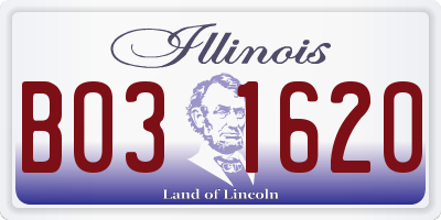 IL license plate B031620