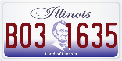 IL license plate B031635