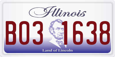 IL license plate B031638