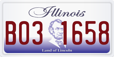 IL license plate B031658