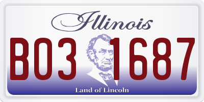 IL license plate B031687