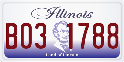IL license plate B031788