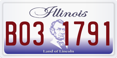 IL license plate B031791