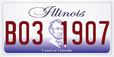 IL license plate B031907