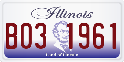 IL license plate B031961