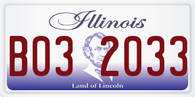 IL license plate B032033