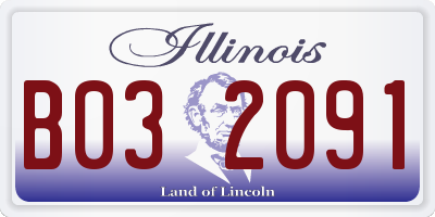 IL license plate B032091