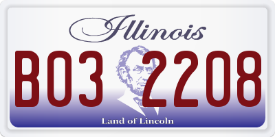 IL license plate B032208