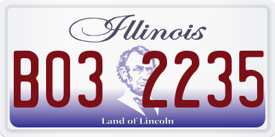 IL license plate B032235