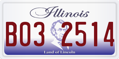 IL license plate B032514