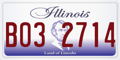 IL license plate B032714