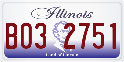 IL license plate B032751
