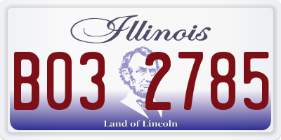 IL license plate B032785