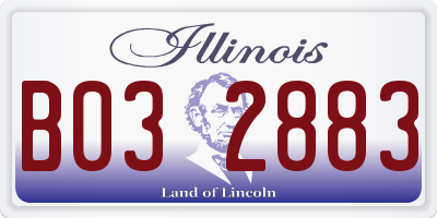 IL license plate B032883