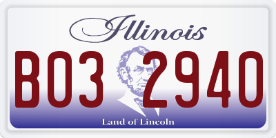 IL license plate B032940