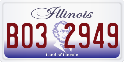 IL license plate B032949