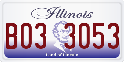 IL license plate B033053