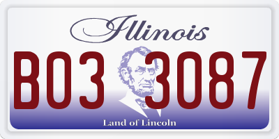 IL license plate B033087