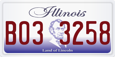 IL license plate B033258