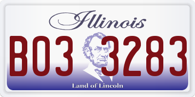 IL license plate B033283