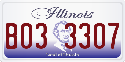 IL license plate B033307