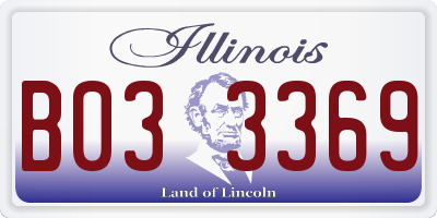 IL license plate B033369