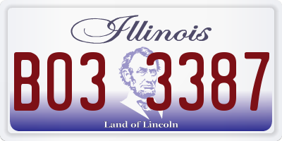IL license plate B033387