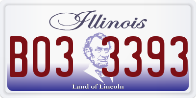 IL license plate B033393