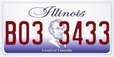 IL license plate B033433