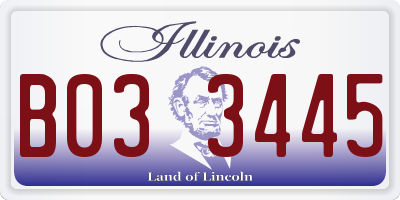 IL license plate B033445