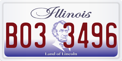IL license plate B033496