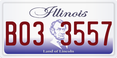 IL license plate B033557