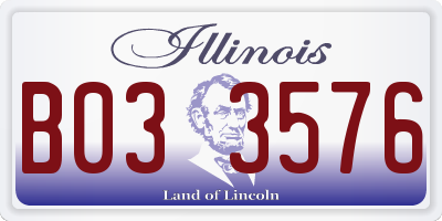 IL license plate B033576