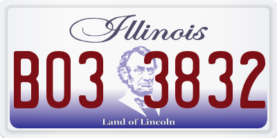 IL license plate B033832