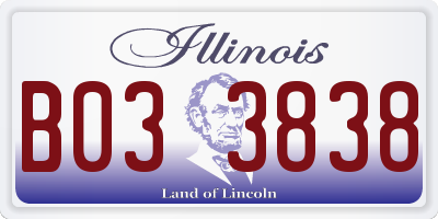IL license plate B033838
