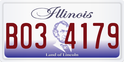 IL license plate B034179