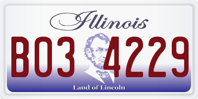 IL license plate B034229