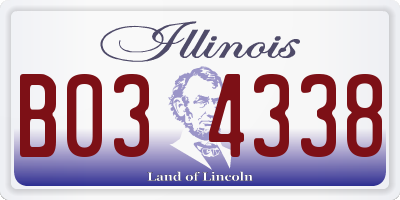 IL license plate B034338