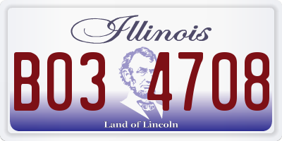 IL license plate B034708