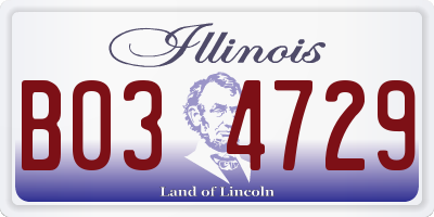 IL license plate B034729