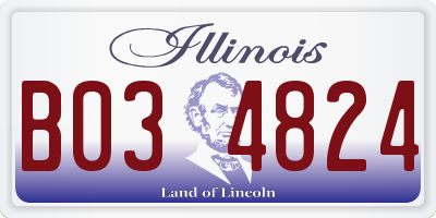 IL license plate B034824