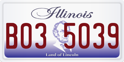 IL license plate B035039