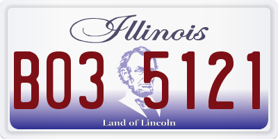 IL license plate B035121