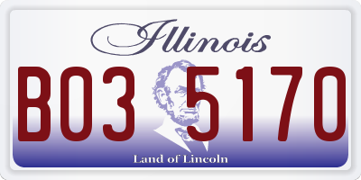 IL license plate B035170