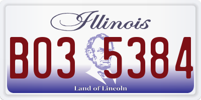 IL license plate B035384