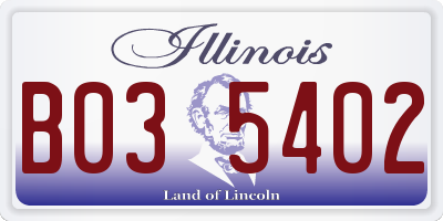 IL license plate B035402