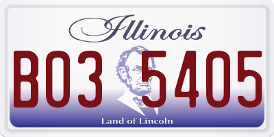 IL license plate B035405