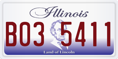 IL license plate B035411