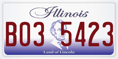IL license plate B035423