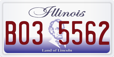 IL license plate B035562
